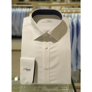 [듀퐁] SE5SM21LS363SWH 슬림핏 남성긴팔 신축성 있고 구김없는 화이트 솔리드 남자 와이셔츠