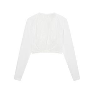 닥스 골프 여성 25SS PREMIUM 화이트 냉감 메쉬 후크 볼레로 베이스레이어 DNMU5E304WT