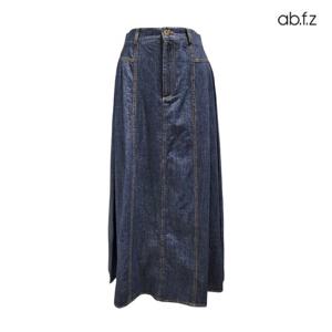 [에이비에프지]반 밴딩 A라인 롱 데님 스커트 APZ5HS36G