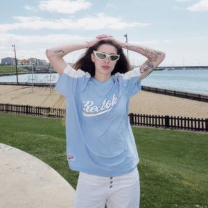 [리복]뉴베이직 레터링 남여공용 반팔 피스테 - 블루 RETS5EM60_B1