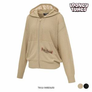 [스팍스]여성 벅스버니 펀칭 후드 니트 집업 가디건 SP1LKG015