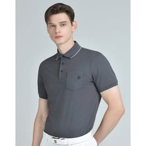 닥스 골프 25SS PREMIUM 스트라이프 린넨믹스 반팔 카라티 DGTS5B322BK