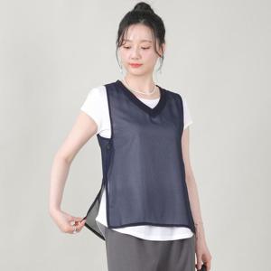 애비뉴투지 엄마옷 브이 옆트임 단추 쉬폰 시스루 여성 여름 조끼 V05313