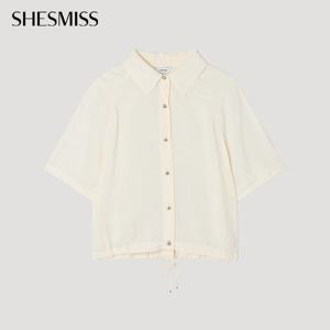 [쉬즈미스] 백 슬릿 스트링 셔츠_SWWSTP22140_IV