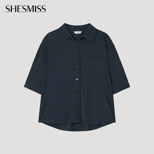 [쉬즈미스] 패치 포켓 7부 셔츠_SWWSTP22160_DN