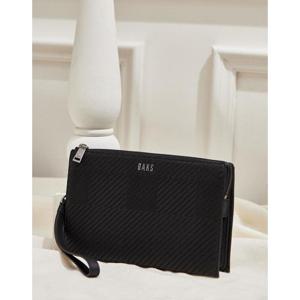 [닥스ACC][GREAT HOUSE CHECK] 블랙 체크배색 소가죽 클러치백 DBBA2F305BK