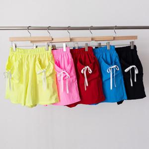 [옷자락]여성 발레리본포켓 와이드바지 바캉스용 바스락반바지