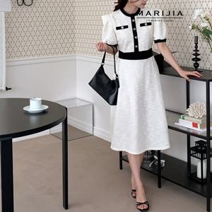 [마리지아][MARIJIA] 로엘 배색 트위드 원피스_MOPB21138