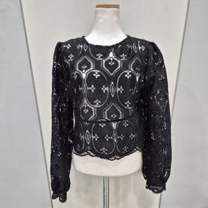 [나인스텝]지퍼펀칭블라우스 N25NS5119 BK_YS