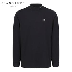 [세인트앤드류스] 남성 글로시 별 심볼 모크넥 티셔츠 811E3TSA21_BK