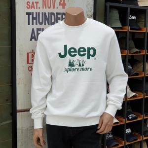 [지프]JP1TSU891 저가 기획 큰지프 로고 맨투맨 2024년 화이트