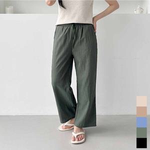 [샵앤][샵앤] 여성 허리밴딩 여름 와이드 팬츠 WON-WPT-WFJ1MYJ