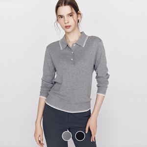 [지오다노/본사] 355907 여 14gg 민자 버튼 폴로넥 긴팔 니트 스웨터