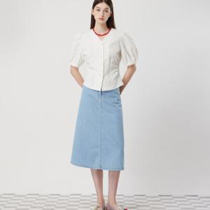 [씨씨콜렉트] 슬림 A라인 플레어 데님 스커트 C252PSD433