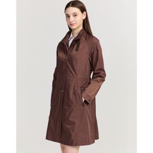 닥스 골프 여성 25FW PREMIUM 브라운 레더 포인트 롱 사파리 점퍼 DNJU5C652W3