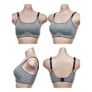 배색 엣지 라인 노와이어 스포티 브라 요가 브라탑
