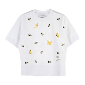 [톰브라운] 여성 버드 앤 비 인타르시아 티셔츠 FJS137E J0055 100 (스크래치)