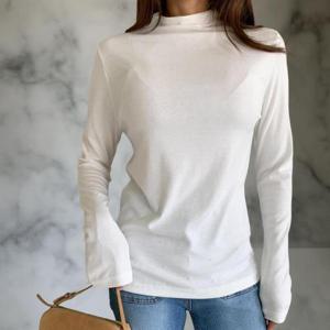 [다잇템]여성 폴라넥 레이온 롱슬리브 티셔츠