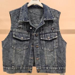 라티움 HC34 가벼운느낌 비즈포인트 티피니짧은 가을청조끼 T2533Vt02