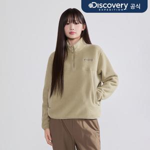 여성 자가드 플리스 반집업 티셔츠 (L/BEIGE)  DWZT74056-BGL