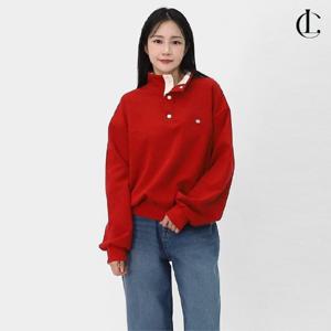 엘케이트 여자 가을 신상 반집업 배색 오버핏 스냅 프레스 버튼 맨투맨 LBB007