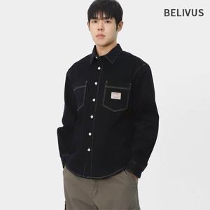 빌리버스 남자 셔츠 자켓 가을 환절기 패치 오버핏 남방 BOP173