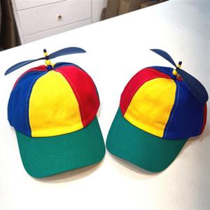배색 레인보우 배색 프로펠러 모자 썬캡 놀이동산