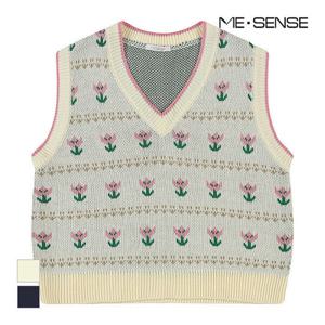 [미센스][미센스] 플라워패턴 니트베스트_MB3YKVM601Z (P0034518