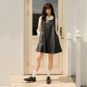 [올리브데올리브]페이크레더 스웨이드 슬리브리스 원피스 OE5AO856