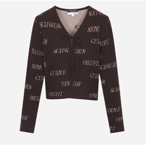 [써스데이아일랜드]타이포 전판 자카드 골지 가디건 T256MCD902W