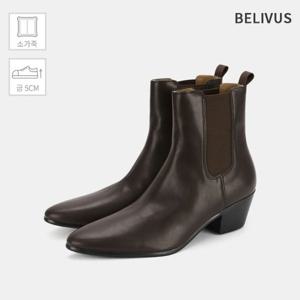 빌리버스 남자 라운드토 소가죽 슬립온 키높이 부츠 패션 첼시부츠 BJG106