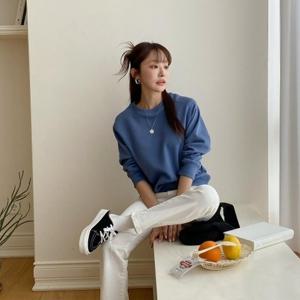 [다잇템][다잇템] 여자 FW 무지맨투맨 클래식 U넥 티셔츠_152656