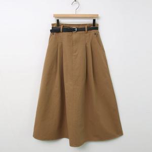 [샵앤][샵앤] 여성 뒷밴딩 투턱 간절기 면100 롱 스커트 DGB-WSK