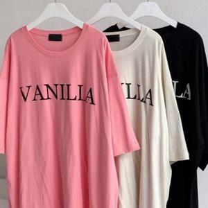 반팔티 나염 307P754S 레터링 여성큰옷 롱 빅사이즈