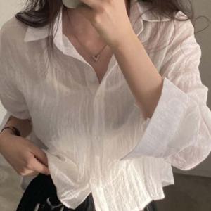 ST030036 셔츠 블라우스 남방 폴업 티셔츠 롱셔츠