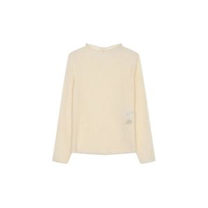 [르샵]25l3l32wbl010자수패치 하이넥 플리츠 긴팔 블라우스_CJ