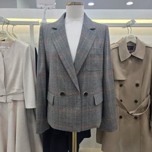 [숲]체크 뒷포인트 크롭자켓 OB9JKQ1A_IC