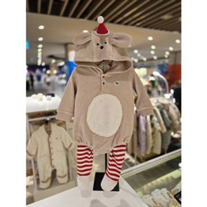 [블루독베이비] 25 FW(크림)산타 도기바디수트(45C7067601)성탄절 크리스마스 백일 돌 선물 조카 등원 (45C