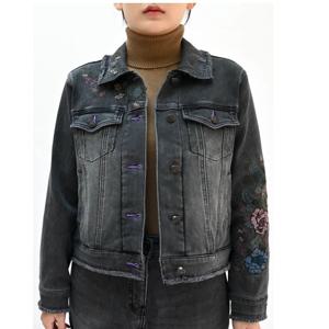 [비꼴리끄(여성)]기모 플로럴 자수 데님 자켓 B234DJ2130