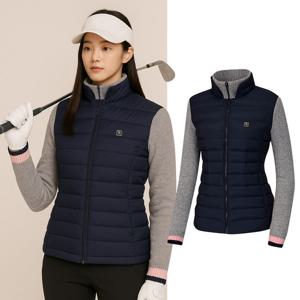 비티알 여성 겨울 방풍 덕다운 니트 골프 패딩 자켓 BSC055OW3W