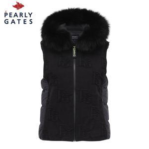 [파리게이츠] 여성 부클 로고 패턴 구스다운 베스트_521E4SV303_BK