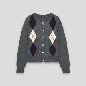 [코데즈컴바인] 아가일 라운드넥 니트 가디건 (CKD-CD001WA)