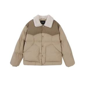 [버커루]남성 스웨이드 배색 양털카라 다운 점퍼(B244DW410P)