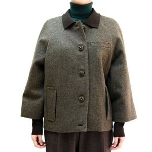 [비꼴리끄(여성)]울 니트배색 해링본 자켓 B234WJ2030