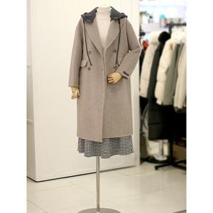 메종블랑쉬 세이브존03 탈부착 니트 후드 핸드메이드 울 코트 AM244MCOB04GA