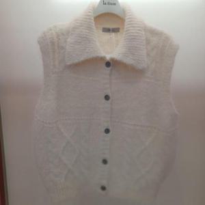 Destijl HC06 뜨개느낌 품편한 앞오픈 카라 꽈배기 니트조끼 D2541vt04I