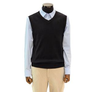 [바쏘]FW 블랙  데일리   케시미어 블랜딩 V넥 니트쪼끼KBGZCWV01K