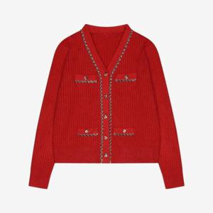 [베스띠벨리]포켓체인포인트골지가디건  24FWC429801RE_YS