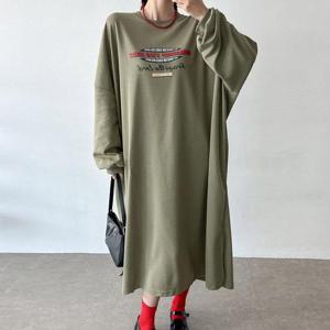 빅사이즈 509 워십라운드맨투맨원피스 DNMV365