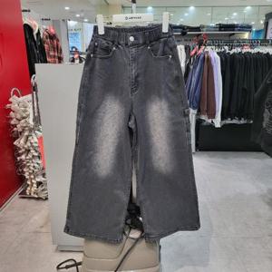 에어워크주니어 sh06 와이드 카고 워싱 기모 블랙 데님팬츠 R258B3133A